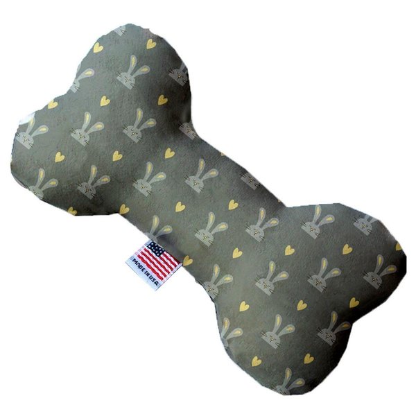 Mirage Pet Products Gray Bunnies Canvas Bone Dog Toy 6 in. 1182-CTYBN6
